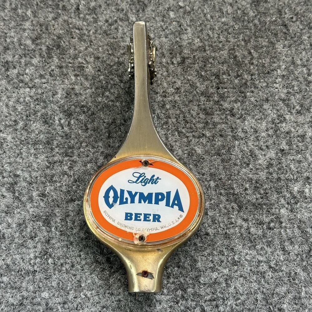 Vintage Olympia Light Gold Horse Shoe Beer Tap Handle (1960s) Heavy Rare- 6 1/2”